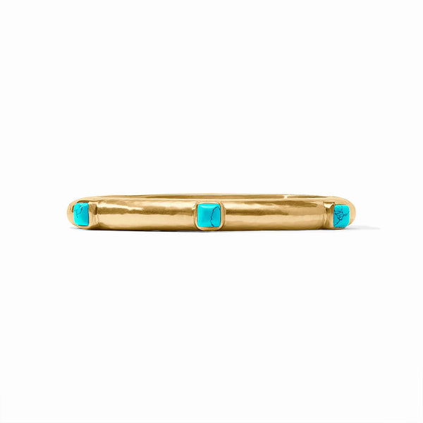 Julie Vos- Catalina Hinge Bangle- Gold- Turquoise-M