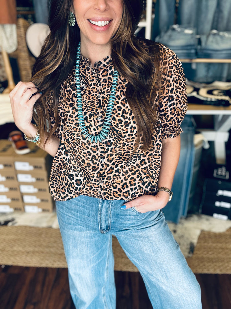 Dear John- Eden Leopard Safari Top