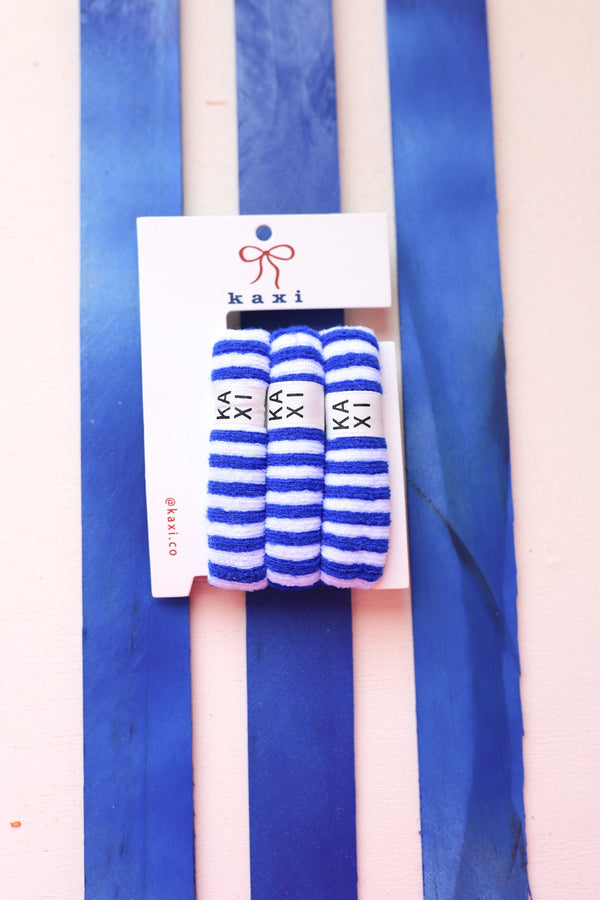 Kaxi-Striped High Intensi Ties Royal Blue/White