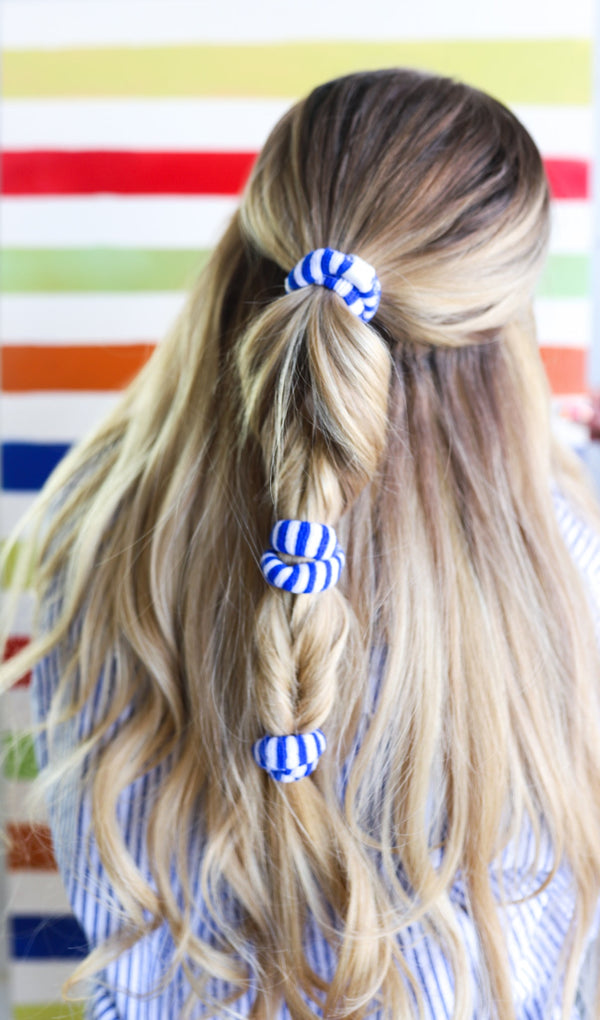 Kaxi-Striped High Intensi Ties Royal Blue/White