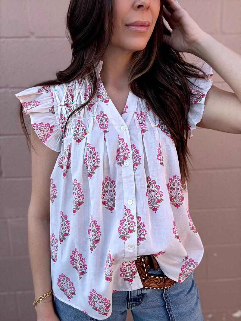 Selma Flower Print Top