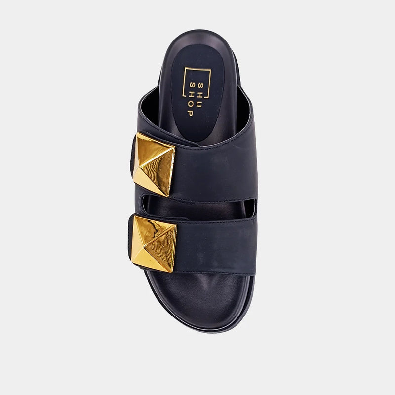 Shu Shop Bernarda Black Matte Sandals