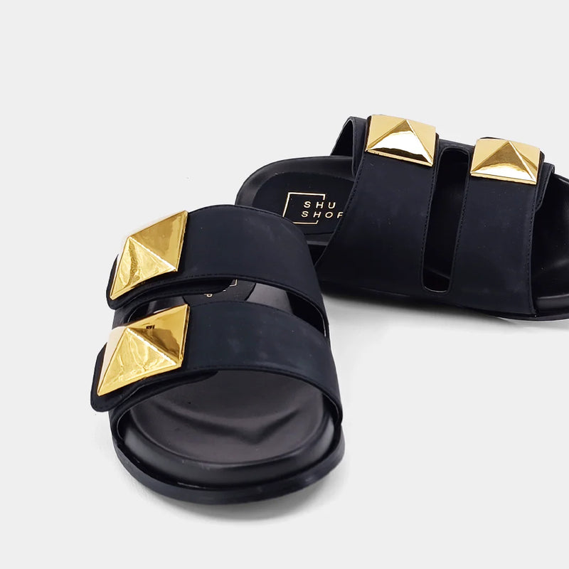 Shu Shop Bernarda Black Matte Sandals