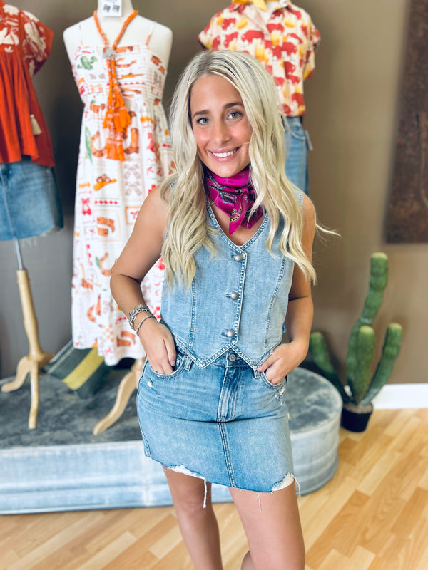 Dear John- Norris Denim Vest Zurie