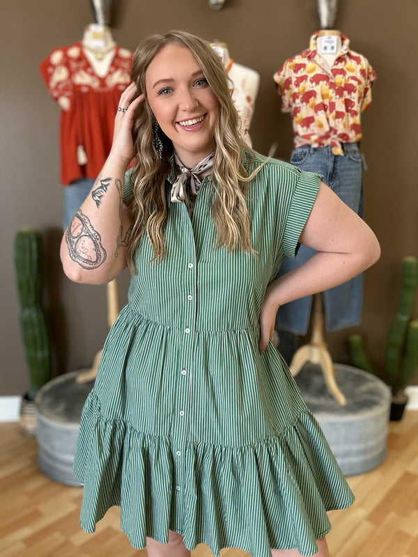 Tolani- Cressida Fern Stripe Dress
