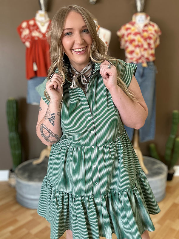 Tolani- Cressida Fern Stripe Dress