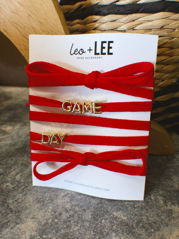 Game Day Sneaker Laces & Charms- RED