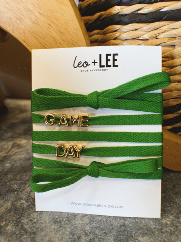 Game Day Sneaker Laces & Charms- GREEN