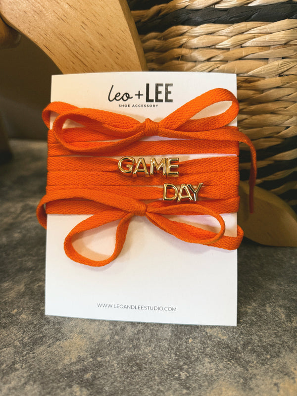 Game Day Sneaker Laces & Charms- ORANGE
