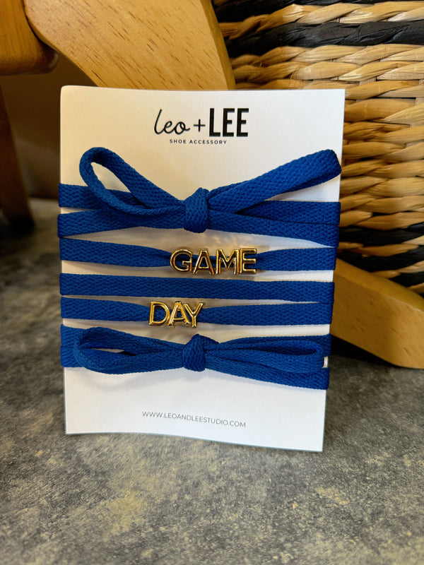 Game Day Sneaker Laces & Charms- BLUE