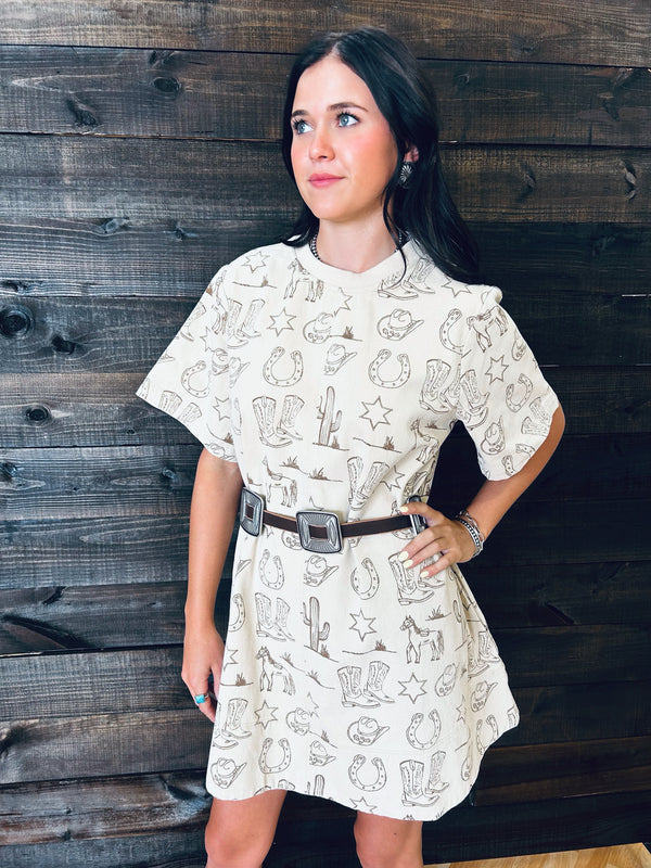 Gallup Western Print Dress