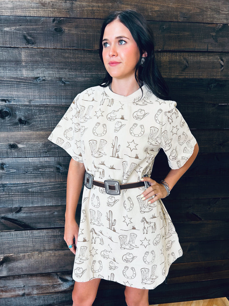 Gallup Western Print Dress