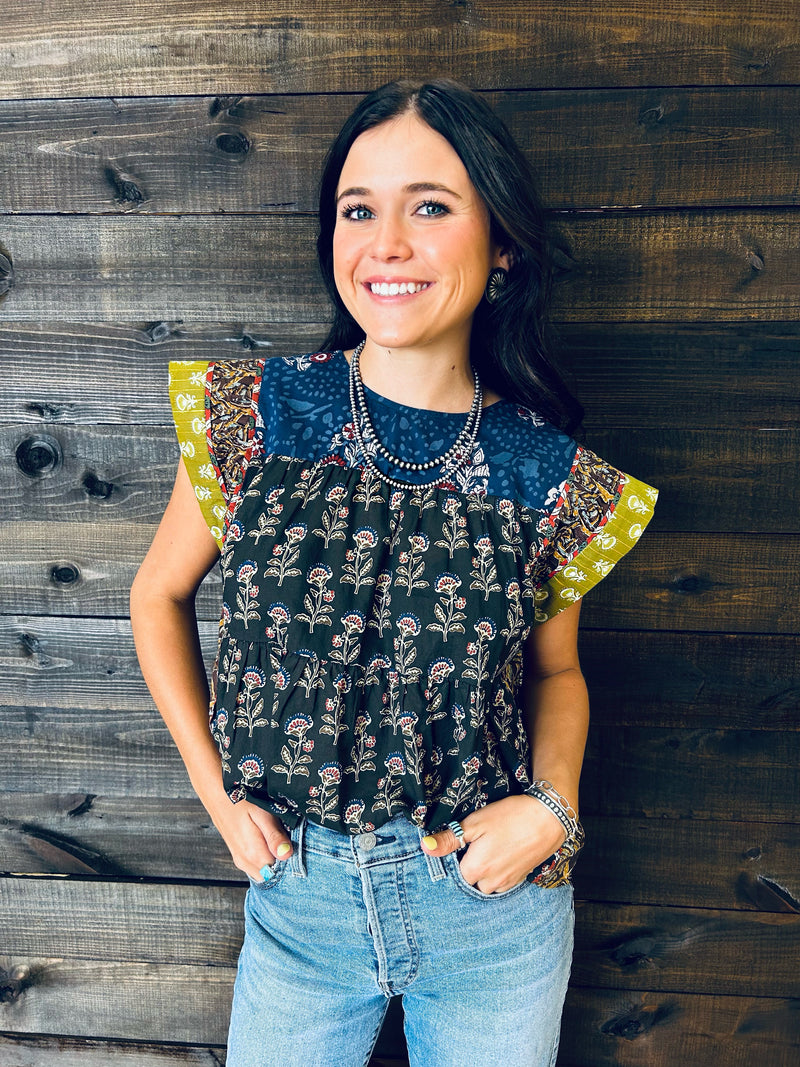 Lovington Floral Print Top
