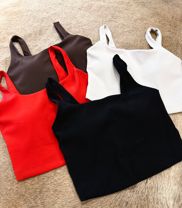 Track Star Ribbed Cropped Top Bralette