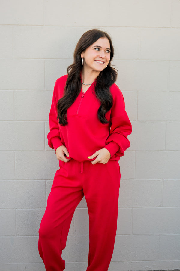 Ruth Luxe Red Jogger Pants