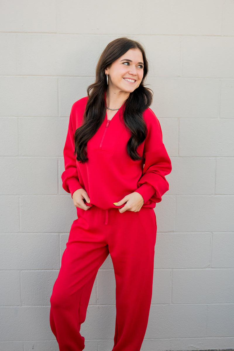 Ruth Luxe Red Jogger Pants