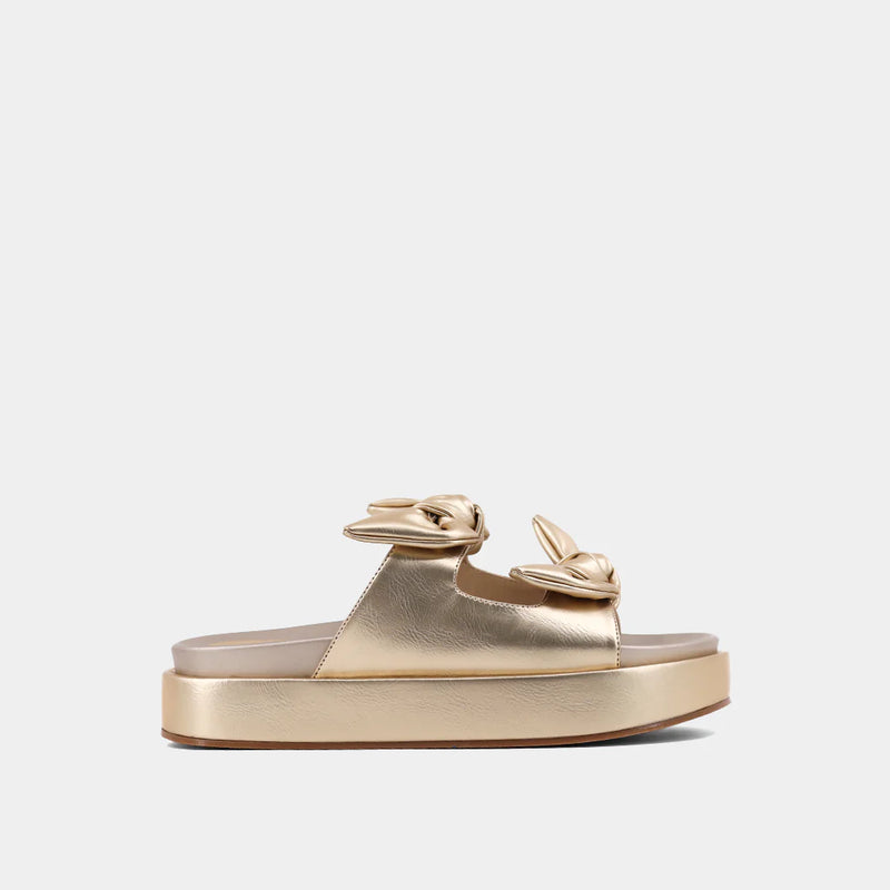 Shu Shop KiKi Gold Metallic Platform Sandals