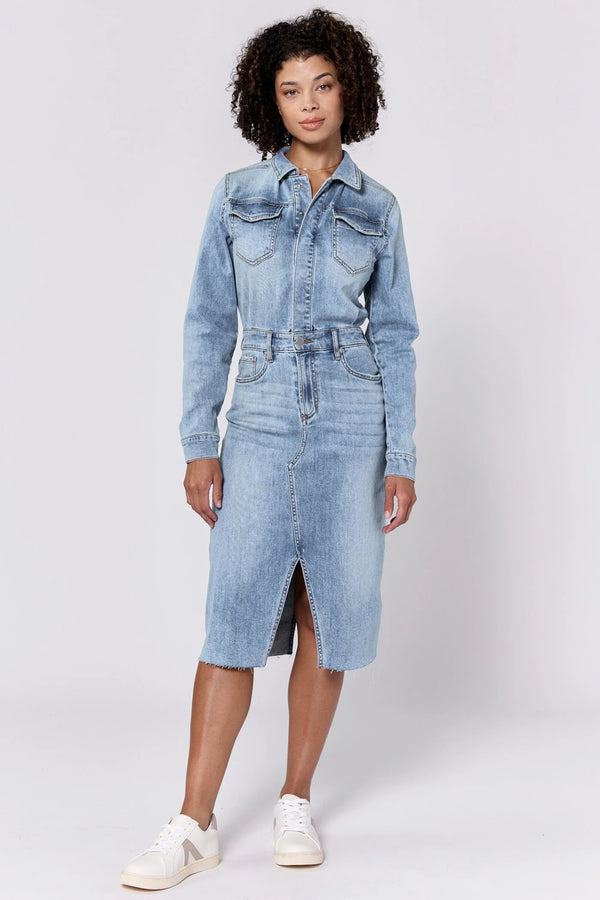 Dear John- Lulu Monterrey Fray Hem Denim Dress