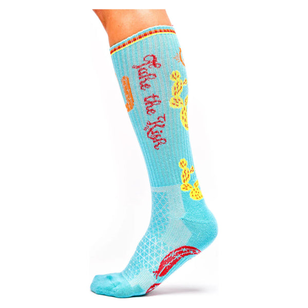 Lucky Chuck- Take The Risk Turquoise Performance Socks