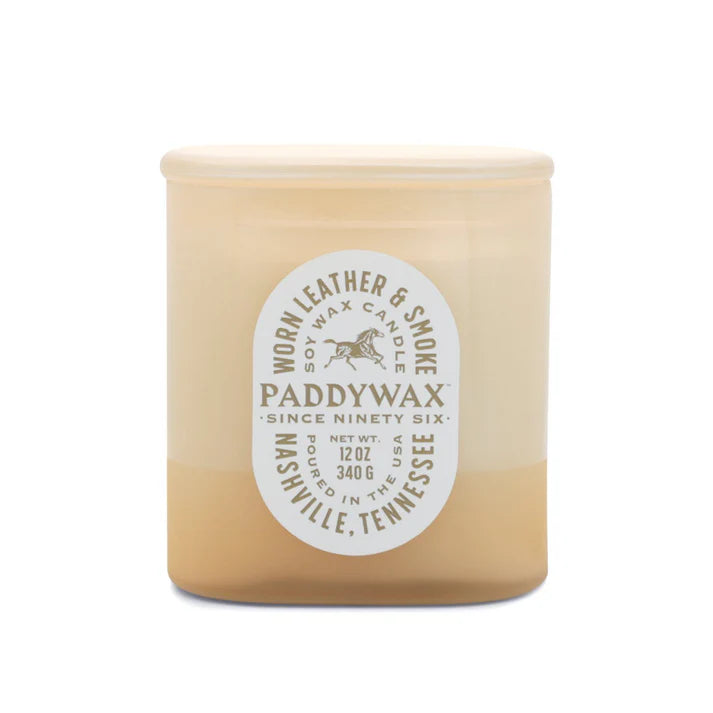 Paddywax- Vista 12oz Candle- Worn Leather + Smoke