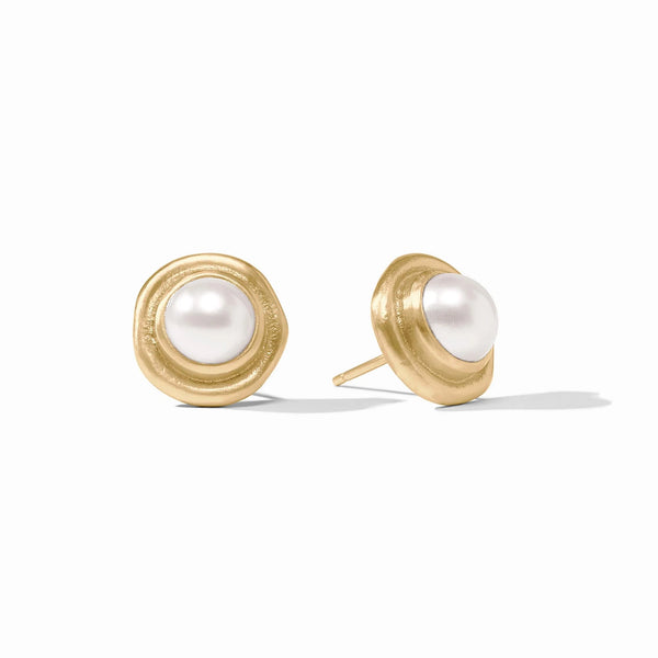 Julie Vos- Wave Stone Studs- Pearl
