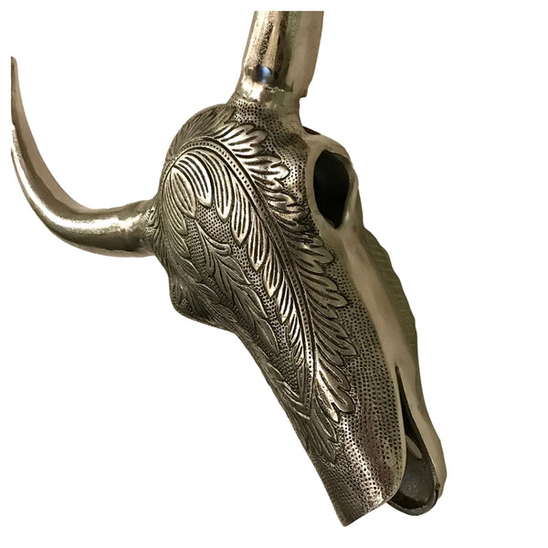 Silver Steer Skull- Large