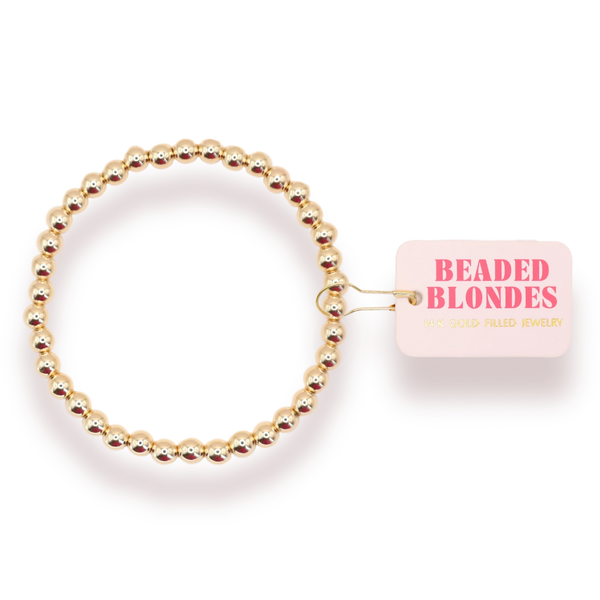 Beaded Blondes- 5MM Gold Beaded Bracelet