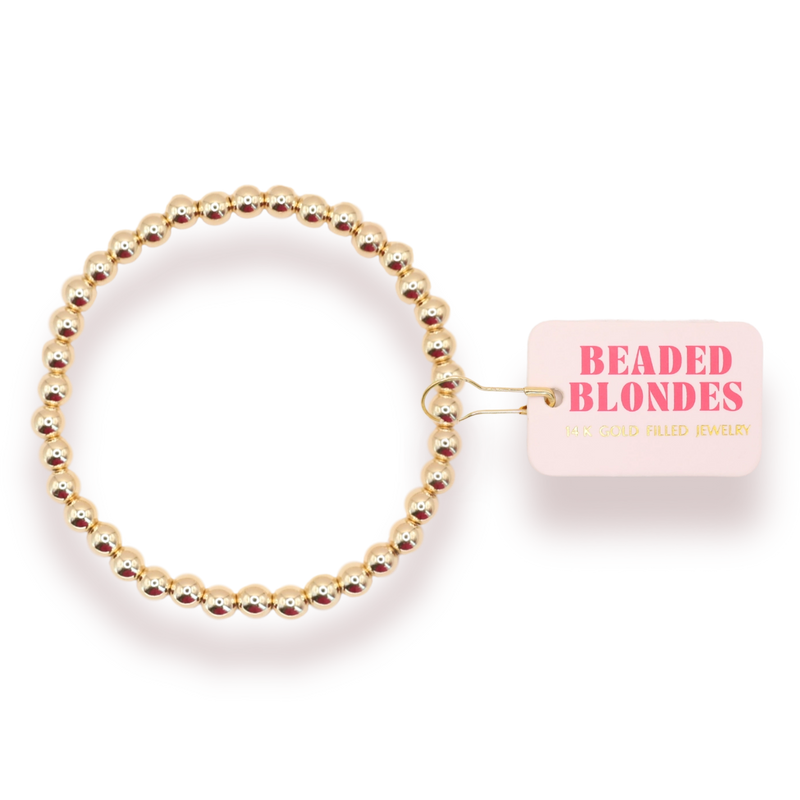 Beaded Blondes- 5MM Gold Beaded Bracelet