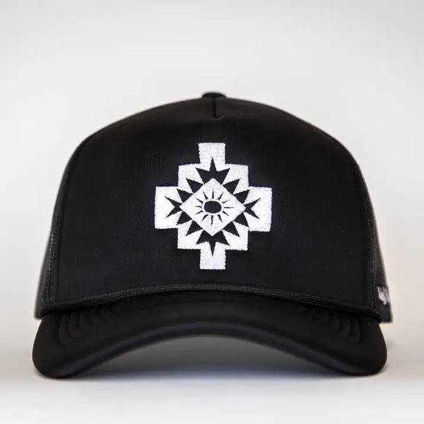 West & Co- Embroidered Aztec Black Trucker