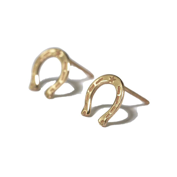 Ink + Alloy Horseshoe Brass Post Earrings