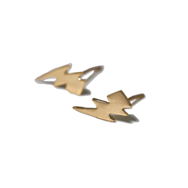 Ink + Alloy Alice Lightning Brass Post Earrings