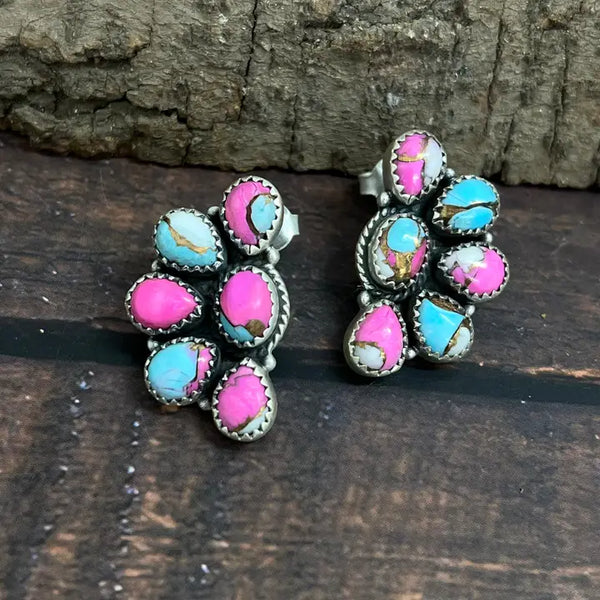 Sterling Silver Cotton Candy Half Flower