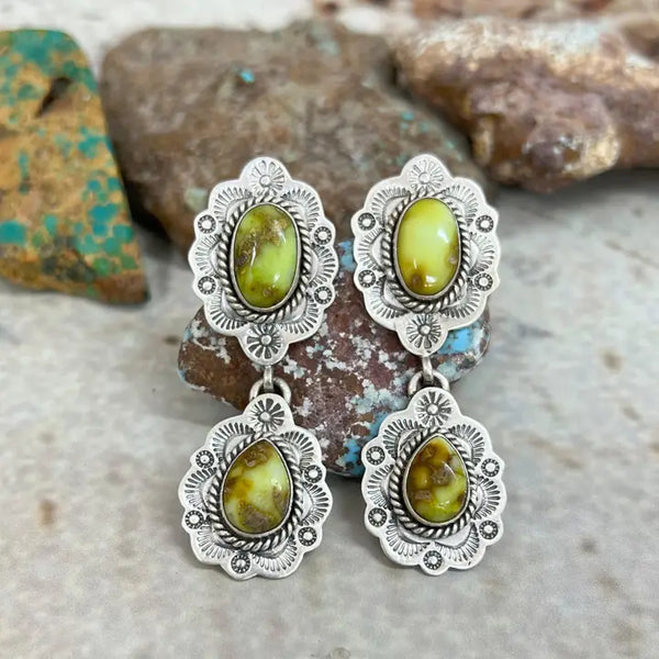 Sterling Silver Palomino Post Dangle Earrings