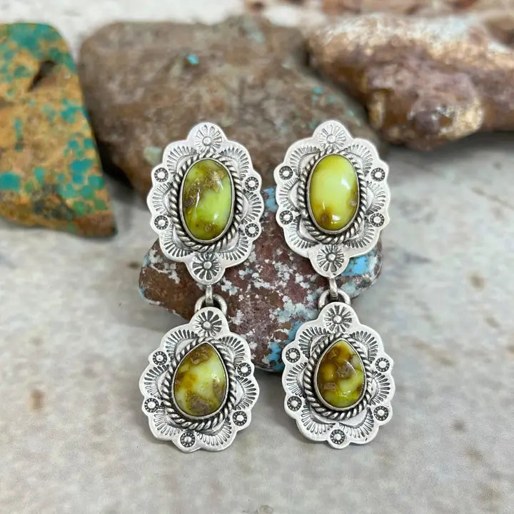 Sterling Silver Palomino Post Dangle Earrings