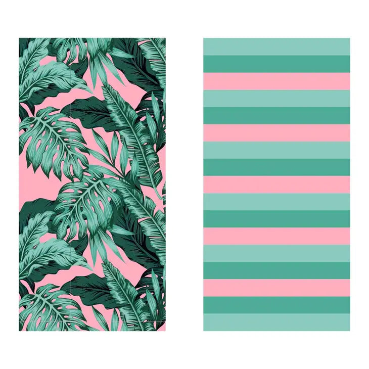 Quick Dry Beach Towel- Tropical Leaves