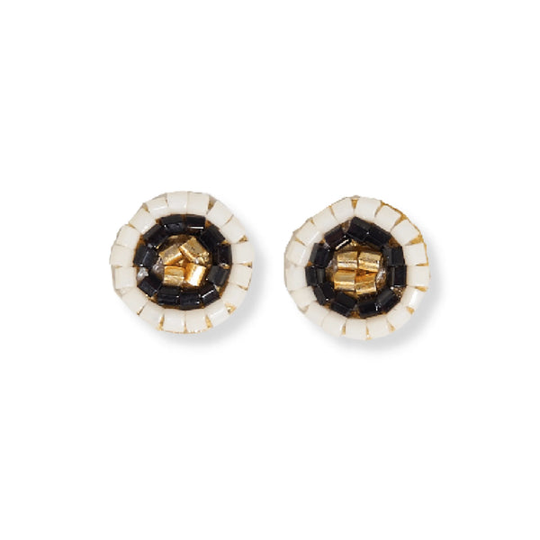 Ink + Alloy Rowan Circle Post Earrings Black