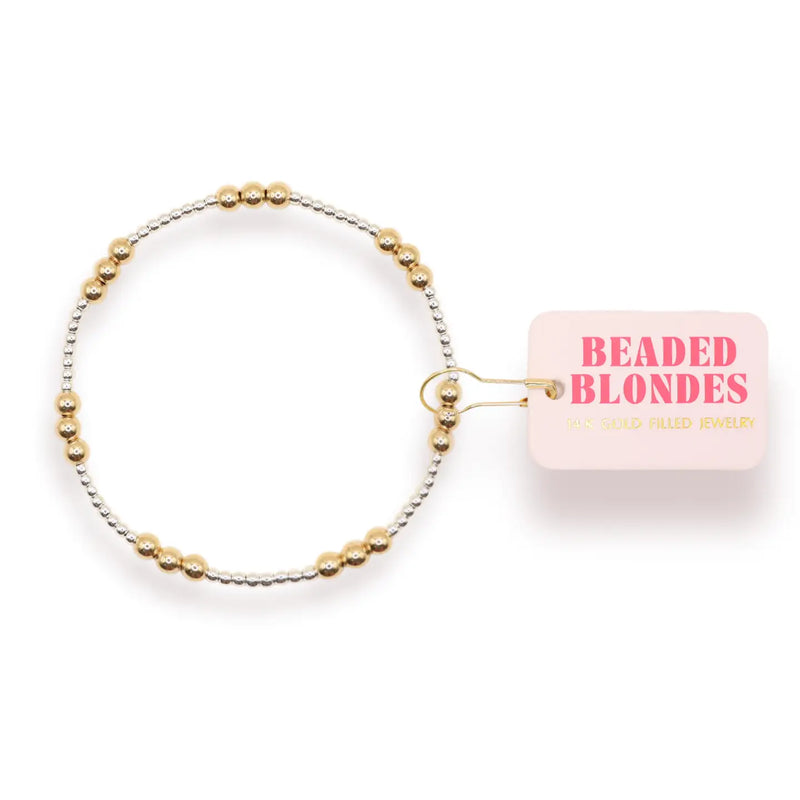 Beaded Blondes- Ily Silver with Gold Bracelet