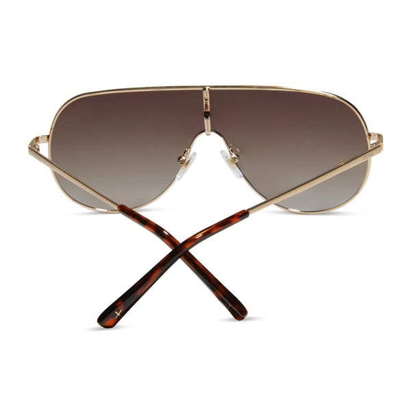 Dime- Tarzana Shield Brushed Gold Sunglasses