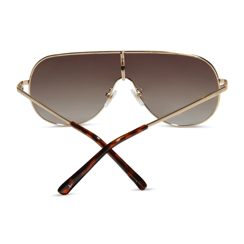 Dime- Tarzana Shield Brushed Gold Sunglasses