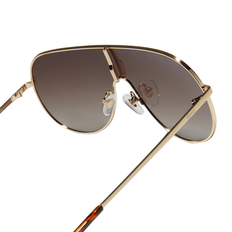 Dime- Tarzana Shield Brushed Gold Sunglasses