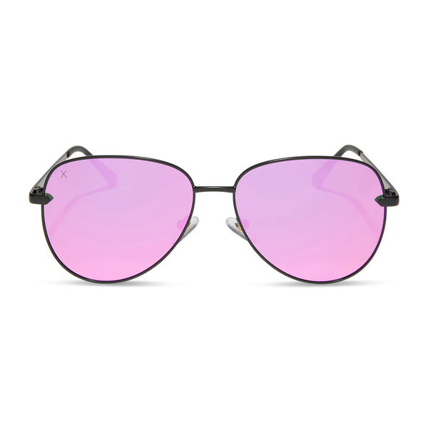 Dime- Abbot Matte Black + Pink Mirror Polarized