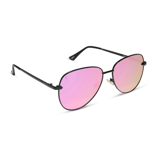 Dime- Abbot Matte Black + Pink Mirror Polarized