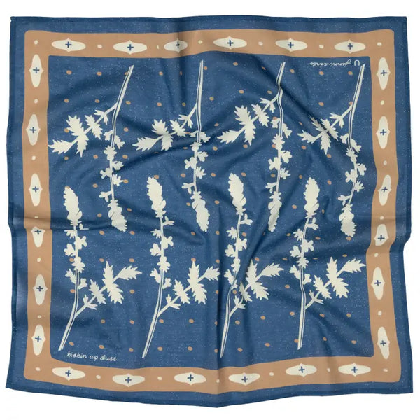 JE- Kickin Up Dust Cotton Voile Bandana - Blue