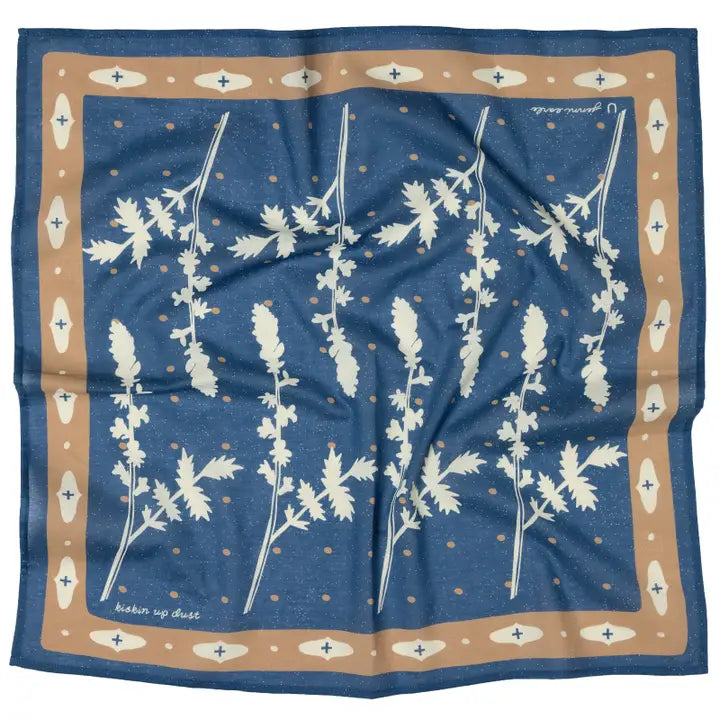 JE- Kickin Up Dust Cotton Voile Bandana - Blue
