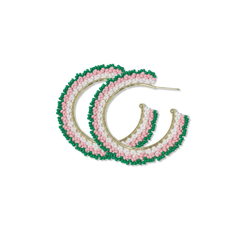 Ink + Alloy Eve Ombre Hoops Kelly Green/Pink