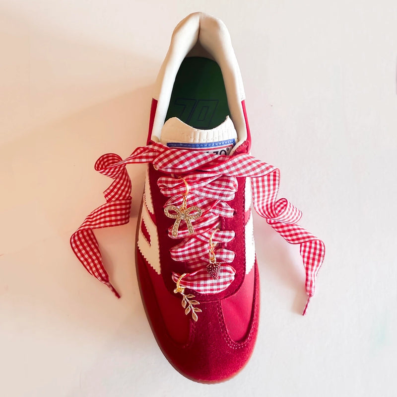 L&L- Gingham Shoe Charm Set- Red