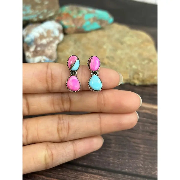 Sterling Silver Cotton Candy Studs