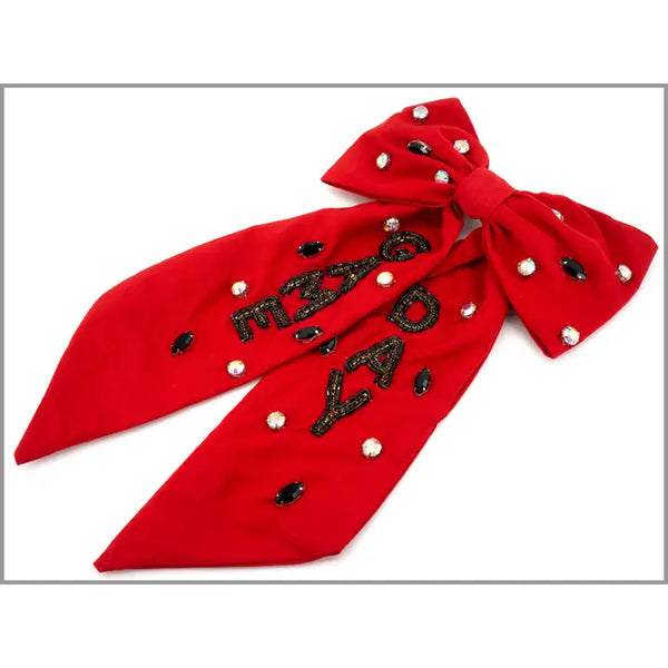 GameDay Large Embellished Bow Red/Blk