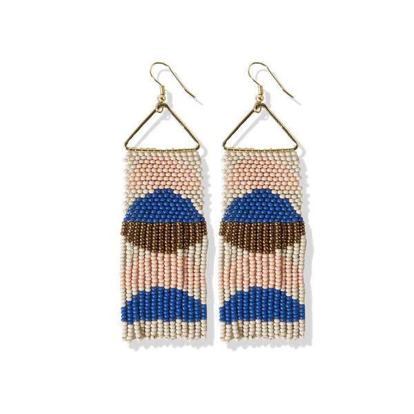 Ink + Alloy Gloria Half Circle Lapis Fringe Earrings