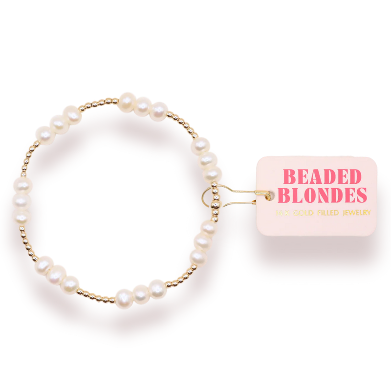 Beaded Blondes- Ily Coastal Pearl Bracelet Gold